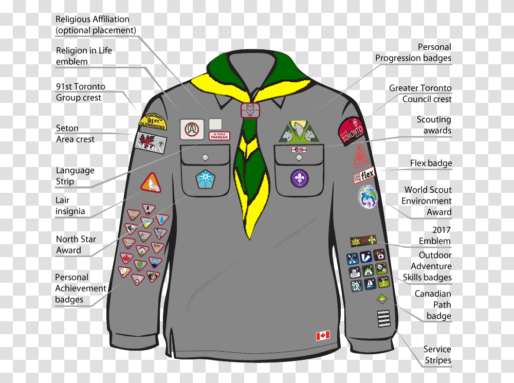 Cub Scout Uniform Cub Uniform Badge Placement, Apparel, Shirt, Hoodie Transparent Png