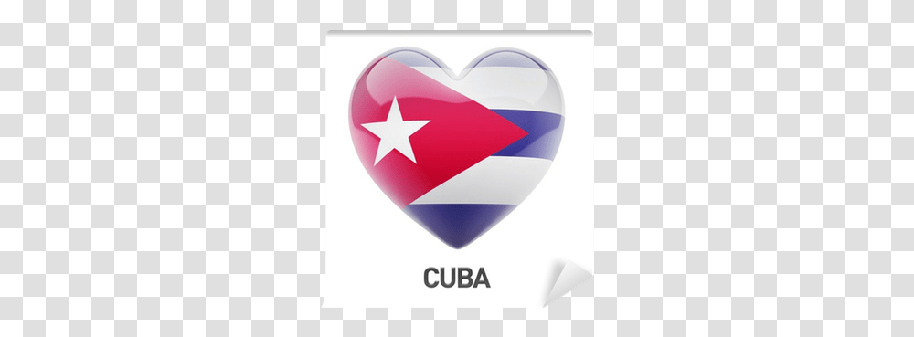 Cuba Flag Heart Icon Wall Mural • Pixers We Live To Change Bandiere Italia Cuba Puzzle, Dynamite, Bomb, Weapon, Weaponry Transparent Png