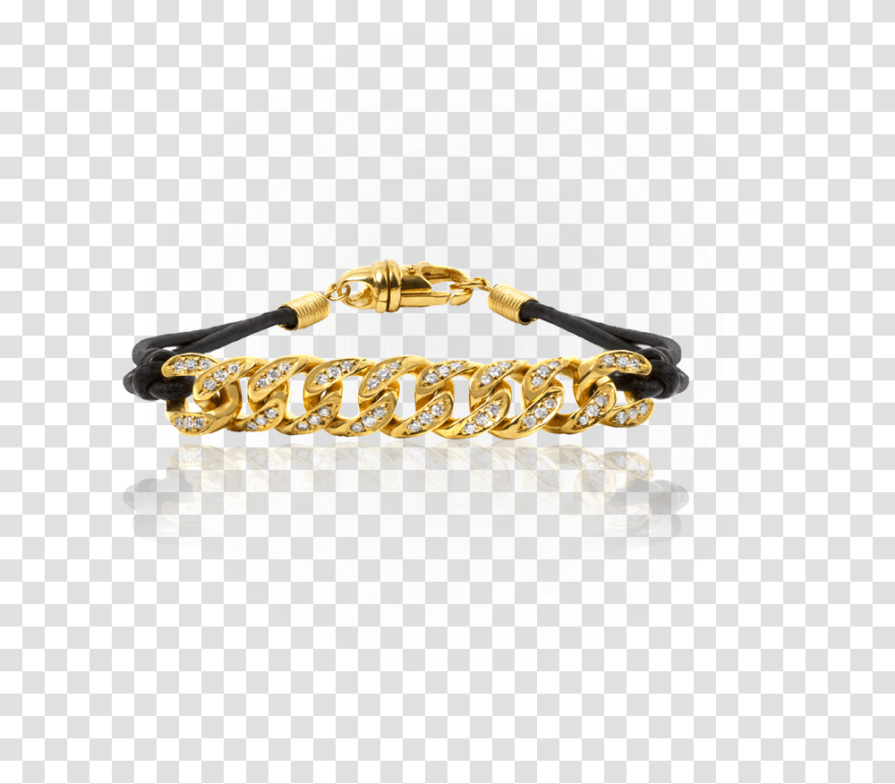 Cuban Link Leather Cord Bracelet Bracelet, Accessories, Accessory, Jewelry, Gold Transparent Png