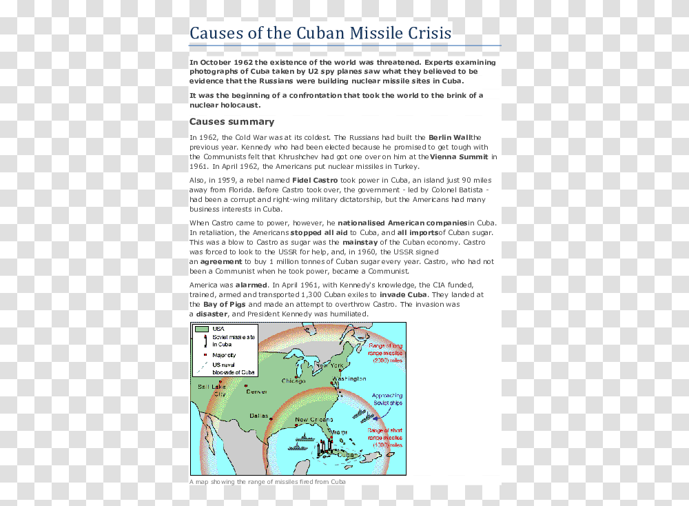 Cuban Missile Crisis Map, Page, Paper, Advertisement Transparent Png