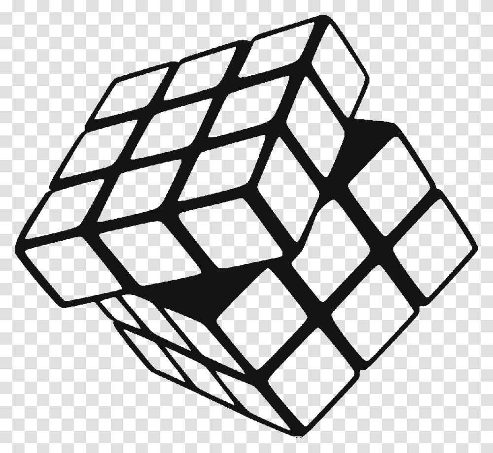 Cubes Vector Black Cube Rubik's Cube Black And White, Grenade, Bomb, Weapon, Weaponry Transparent Png