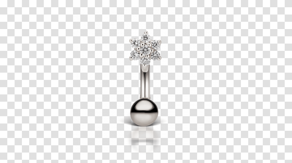 Cubic Zirconia Flower And 4mm Gold Ball Navel Barbell Maria Tash, Lamp, Accessories, Accessory, Jewelry Transparent Png