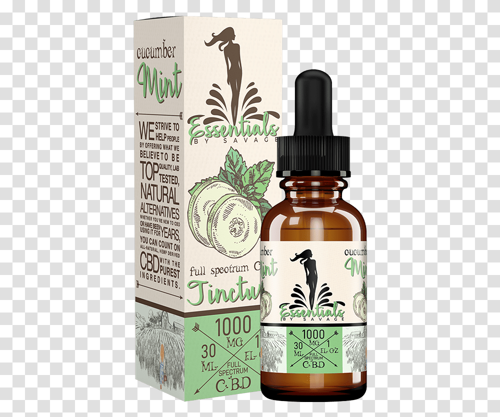 Cucumber Mint Full Spectrum Cbd Tincture Cbd Peach Pear By Savage, Bottle, Cosmetics, Aftershave, Perfume Transparent Png
