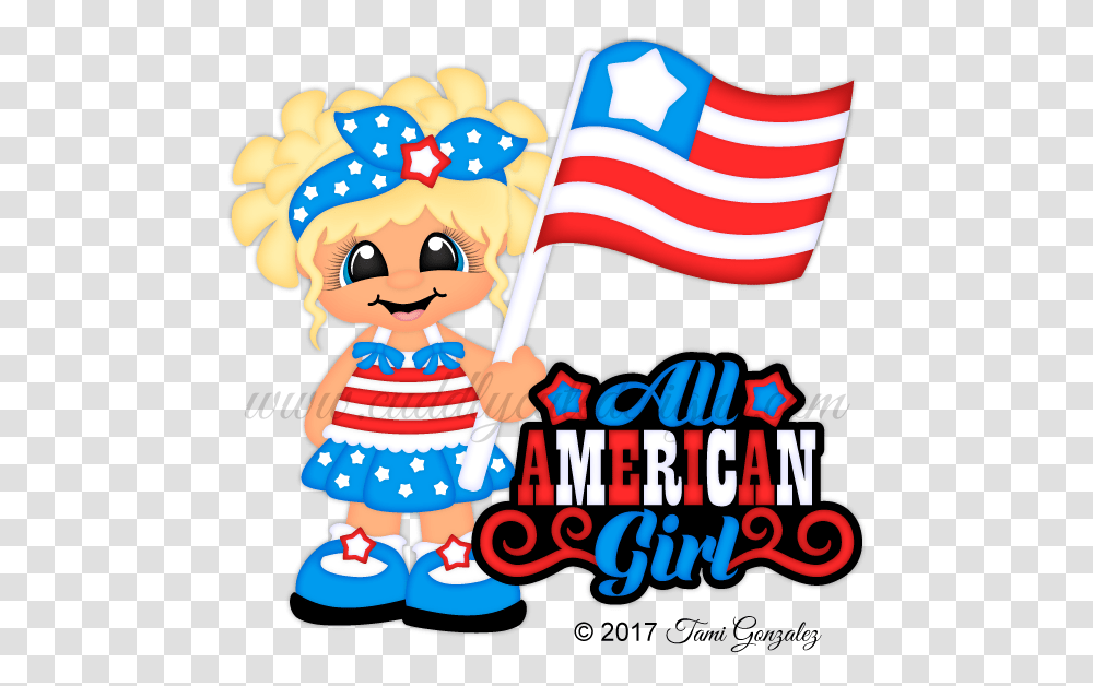 Cuddly Cute Designs Girl, Flag, American Flag, Doll Transparent Png