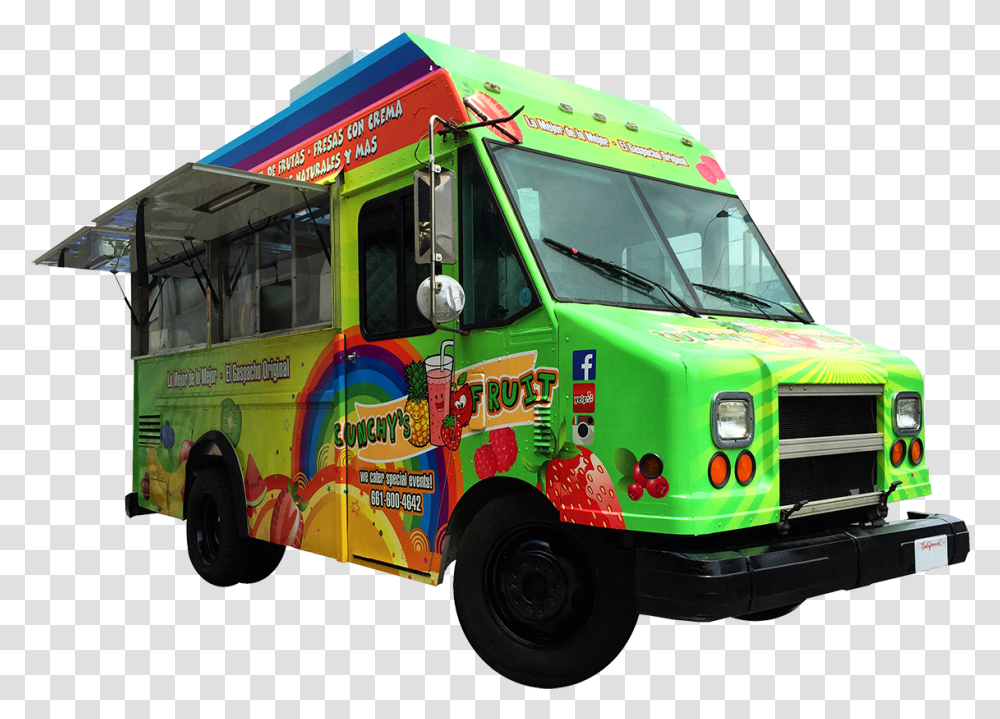 Cunchys Fruit Snow Cone Food Truck Food Cart, Vehicle, Transportation, Van, Fire Truck Transparent Png