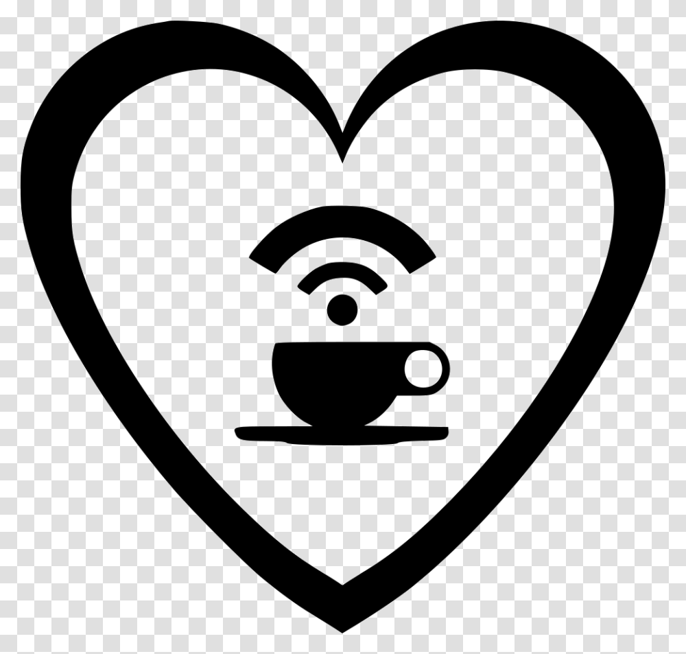 Cup Drink Wifi Passion Emblem, Stencil, Heart, Label Transparent Png