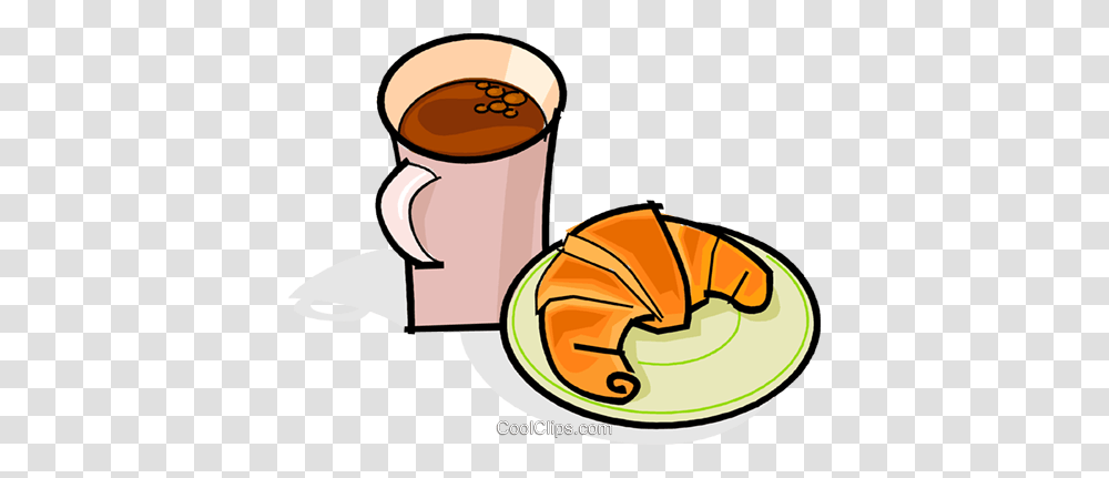 Cup Of Coffee And Croissant Royalty Free Vector Clip Art, Food, Coffee Cup Transparent Png