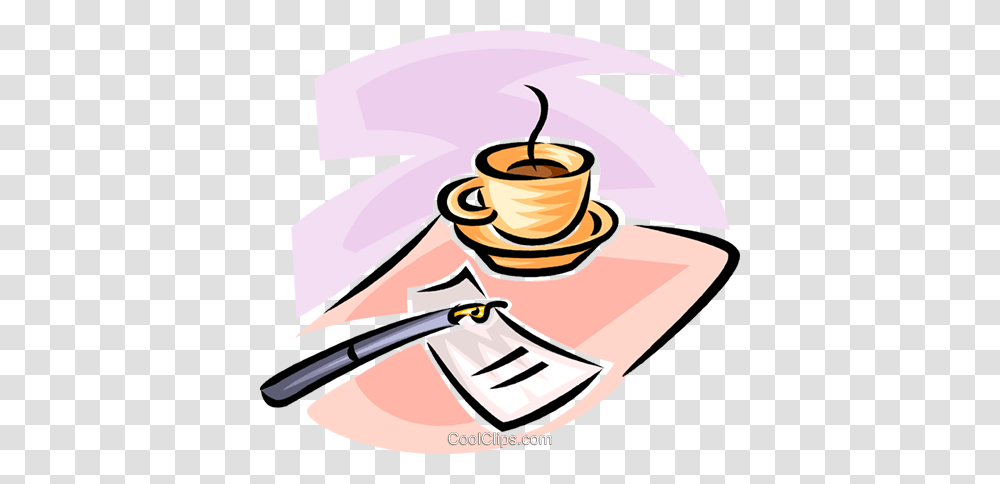 Cup Of Coffee Fountain Pen And A Saucer Royalty Free Vector Clip, Coffee Cup, Espresso, Beverage, Drink Transparent Png