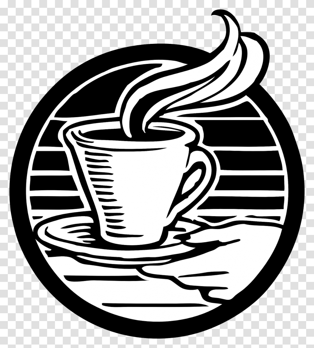 Cup Of Coffee Svg Clip Arts Coffee Picture Black And White, Coffee Cup, Saucer, Pottery, Stencil Transparent Png