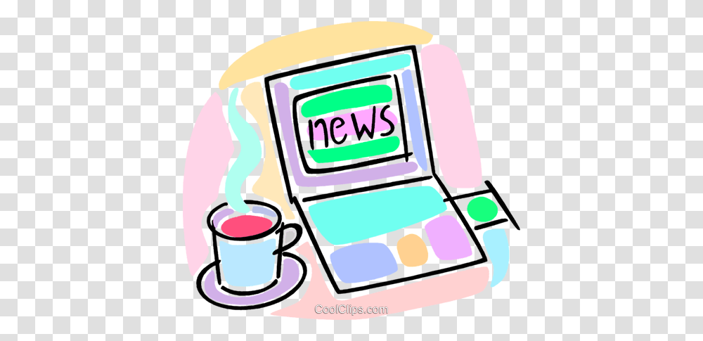 Cup Of Coffee With Morning News Royalty Free Vector Clip Art, Coffee Cup, Gas Pump, Machine Transparent Png