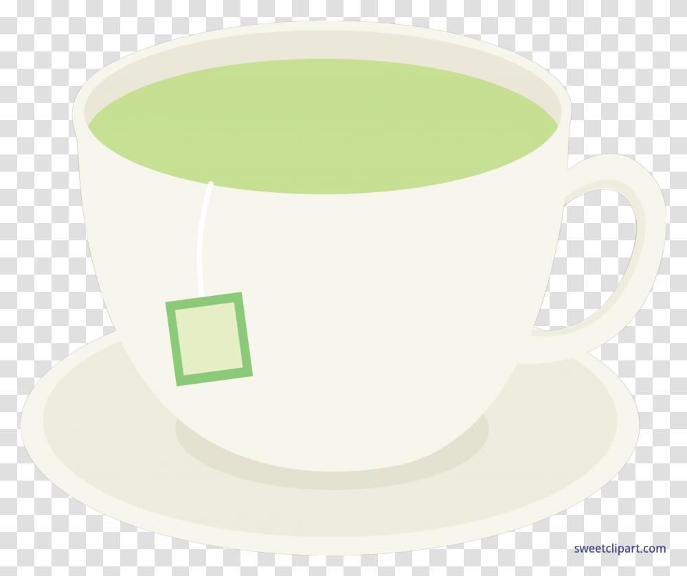 Cup Of Green Tea On Dish Clip Art, Pottery, Saucer, Coffee Cup, Tape Transparent Png