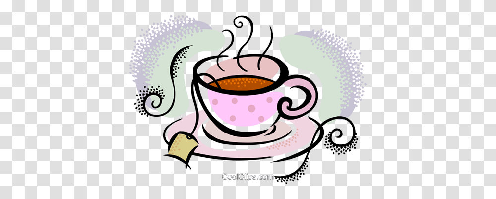 Cup Of Tea Royalty Free Vector Clip Art Illustration, Coffee Cup, Pottery, Saucer, Drawing Transparent Png