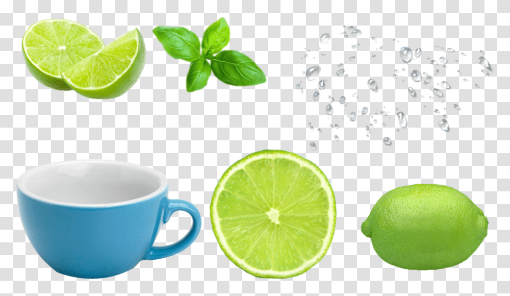 Cup Of Water Lemon Green Image Hd, Lime, Citrus Fruit, Plant, Food Transparent Png