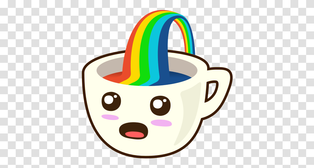 Cup With Rainbow Emoji, Coffee Cup, Bowl, Beverage, Drink Transparent Png