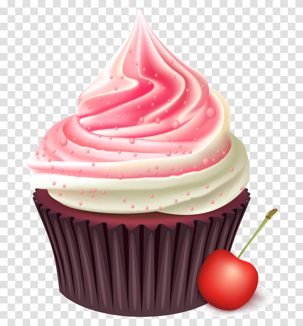 Cupcake Bakery Muffin Birthday Cake Cream Background Cupcake, Dessert, Food, Creme, Sweets Transparent Png