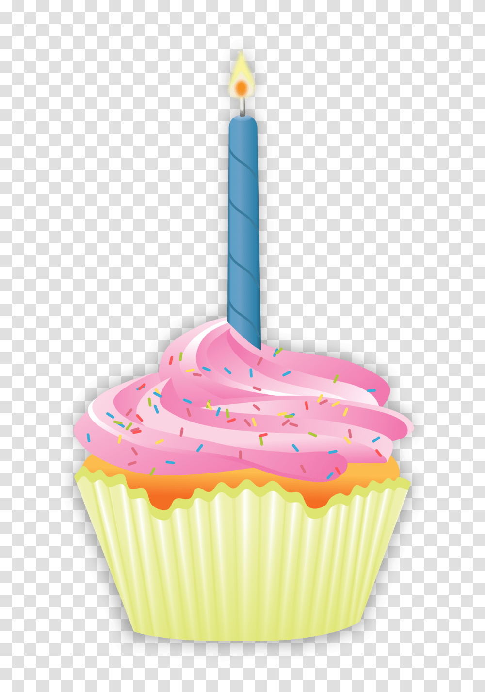 Cupcake Birthday Candles Picture, Cream, Dessert, Food, Creme Transparent Png