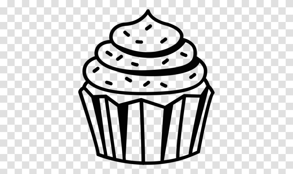 Cupcake Black And White Drawing Cake Clipart Black And White, Cream, Dessert, Food, Creme Transparent Png