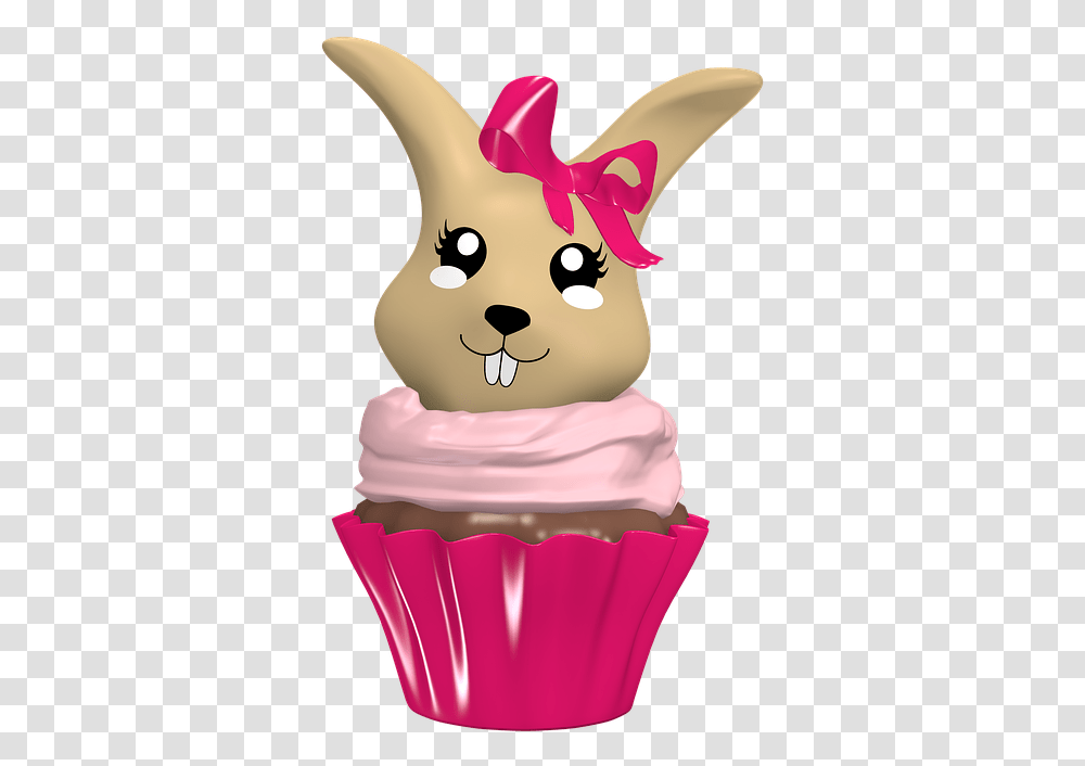Cupcake Bunny Cake Kawaii Emoticon Cute Muffin Kostenlose Sticker Fr Whatsapp, Cream, Dessert, Food, Creme Transparent Png