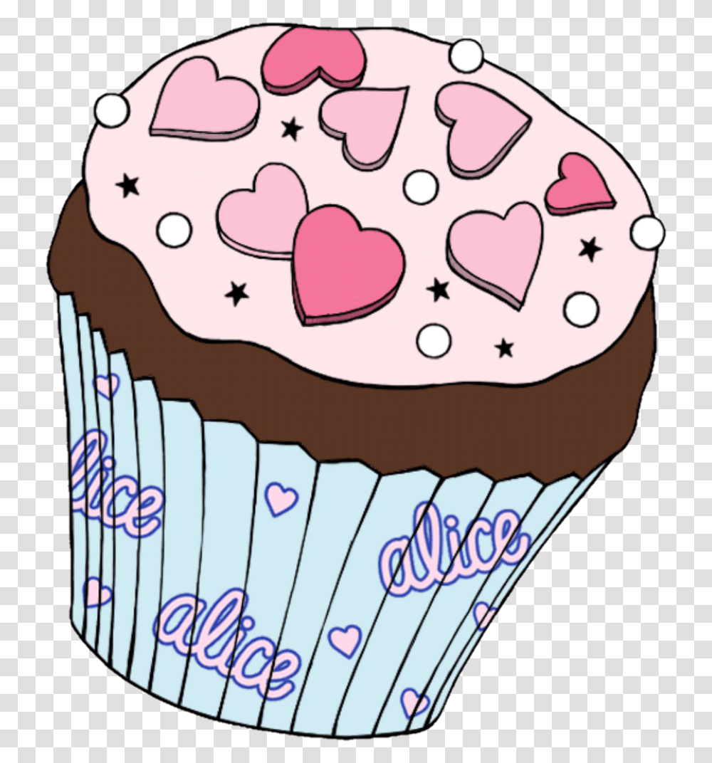 Cupcake Cake Alice Candy Star Teatime Heart Love Sweet, Cream, Dessert, Food, Creme Transparent Png