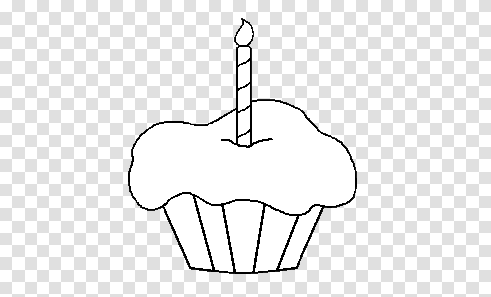 Cupcake Candle Clip Art Black And White, Leisure Activities, Hand, Parachute, Stencil Transparent Png