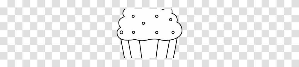 Cupcake Clipart Black And White Black And White Cupcake, Muffin, Dessert, Food, Snowman Transparent Png