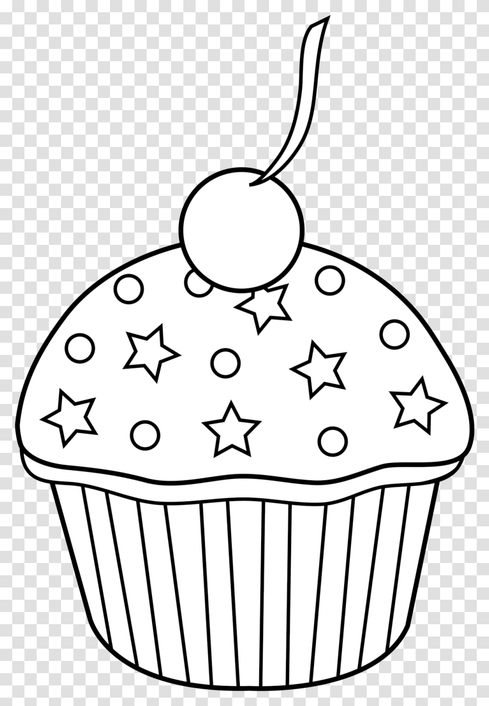 Cupcake Clipart Black And White, Cream, Dessert, Food, Creme Transparent Png