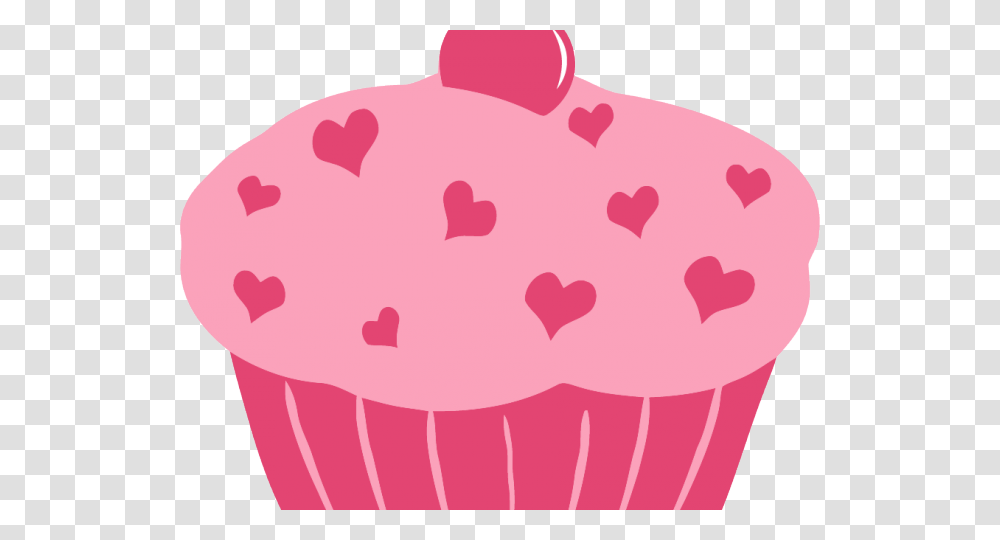 Cupcake Clipart Heart Pink Cupcake Clipart, Cream, Dessert, Food, Creme Transparent Png