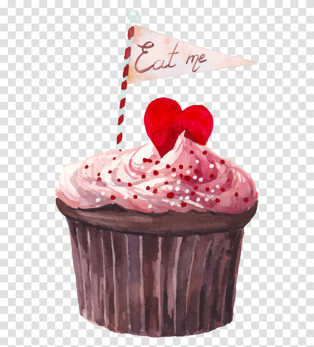 Cupcake Cupcake Watercolor, Cream, Dessert, Food, Creme Transparent Png
