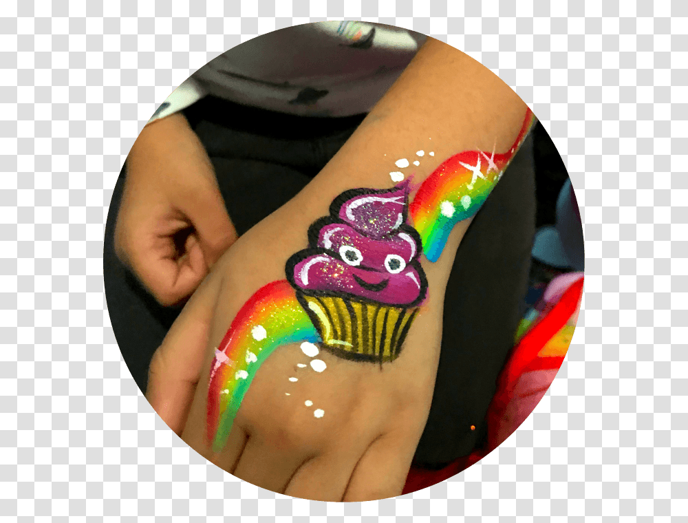 Cupcake Face Painting Birthdays Vancouver Cupcake Rainbow Face Paint, Person, Human, Finger, Light Transparent Png