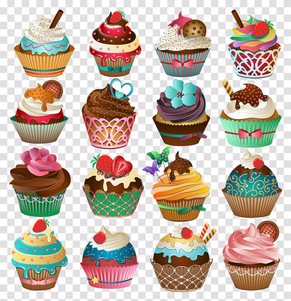 Cupcake Free Printable Clipart And Coloring Pages Cute Cupcake, Cream, Dessert, Food, Creme Transparent Png