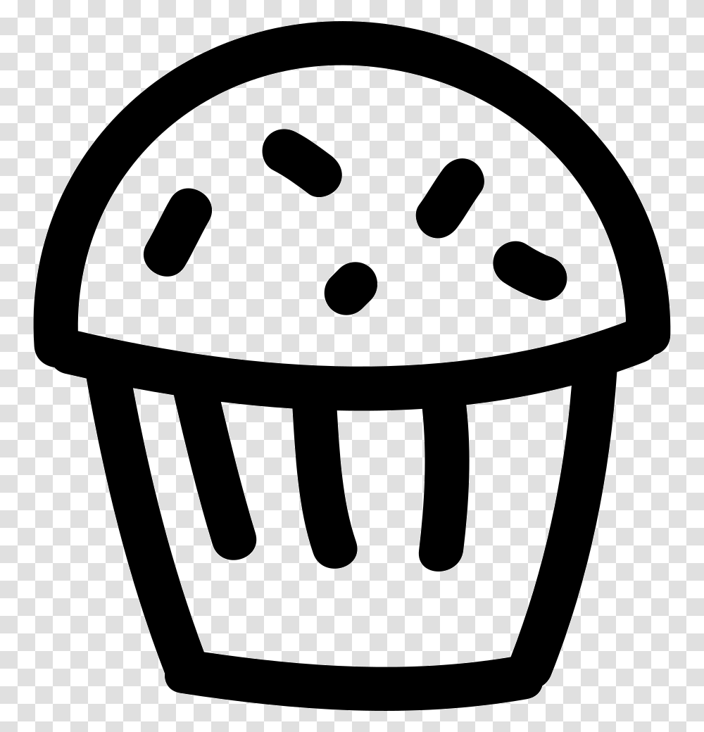 Cupcake Hand Drawn Dessert Icone Sobremesa, Cream, Food, Creme, Muffin Transparent Png