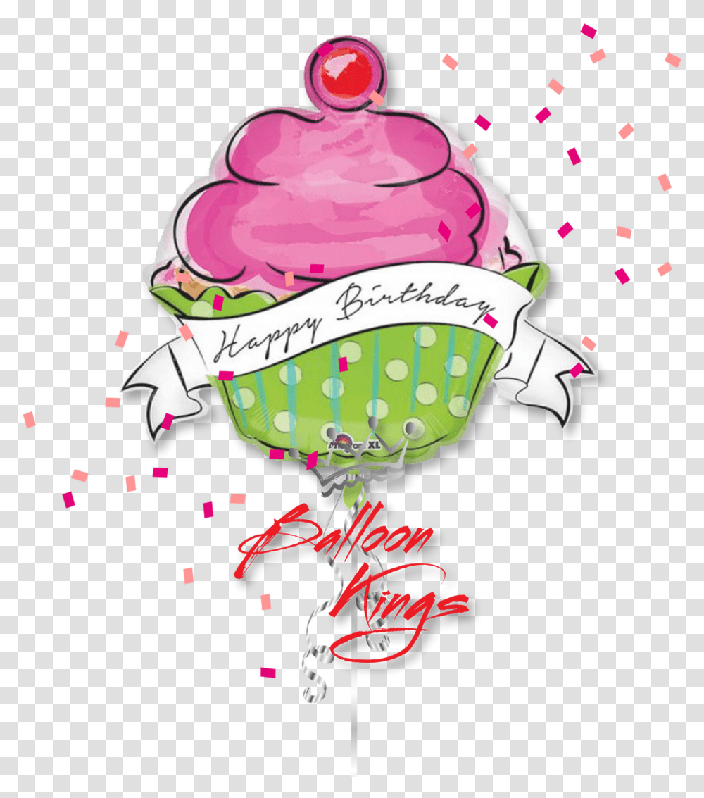 Cupcake Happy Birthday Birthday, Cream, Dessert, Food, Creme Transparent Png