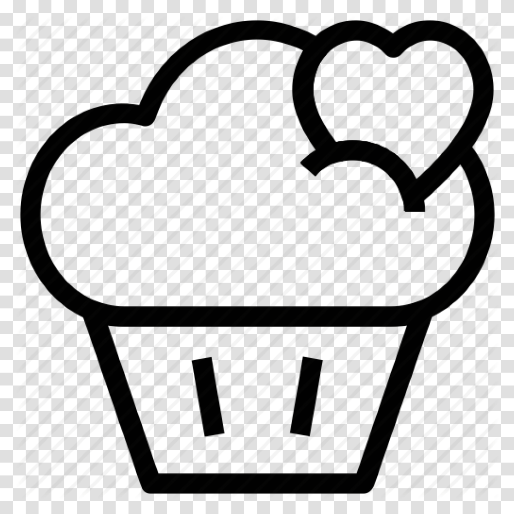 Cupcake Outline Cupcake Drawing Outline At Getdrawings Cupcake Outline Drawing, Basket, Bag, Piano, Leisure Activities Transparent Png