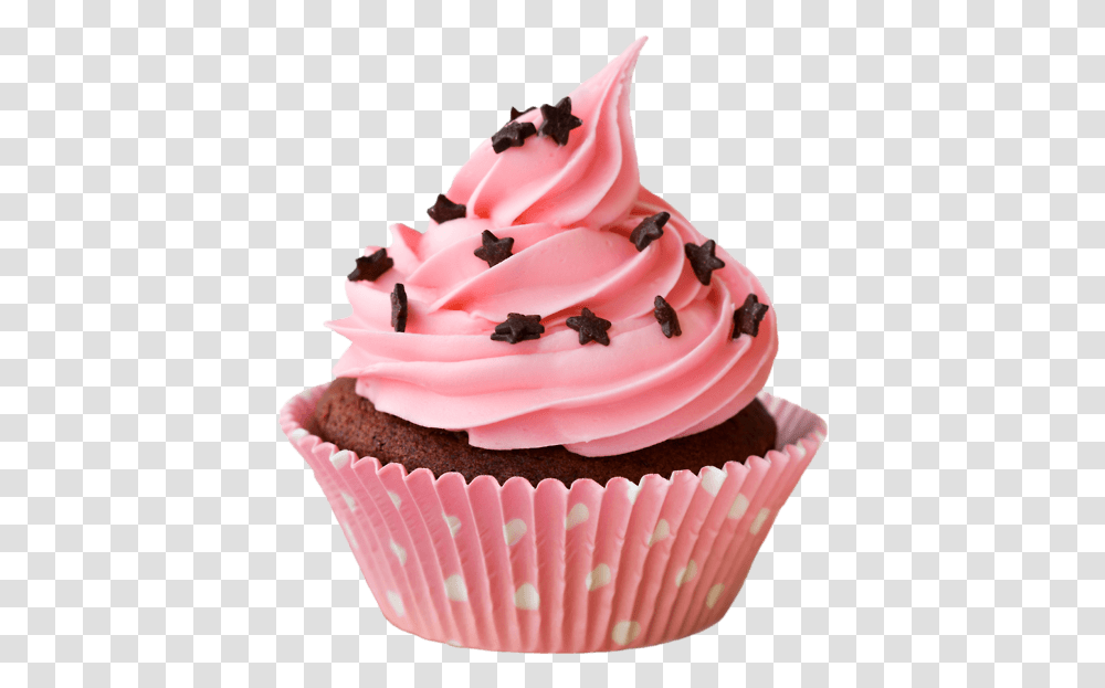 Cupcake Pink Cupcake, Cream, Dessert, Food, Creme Transparent Png