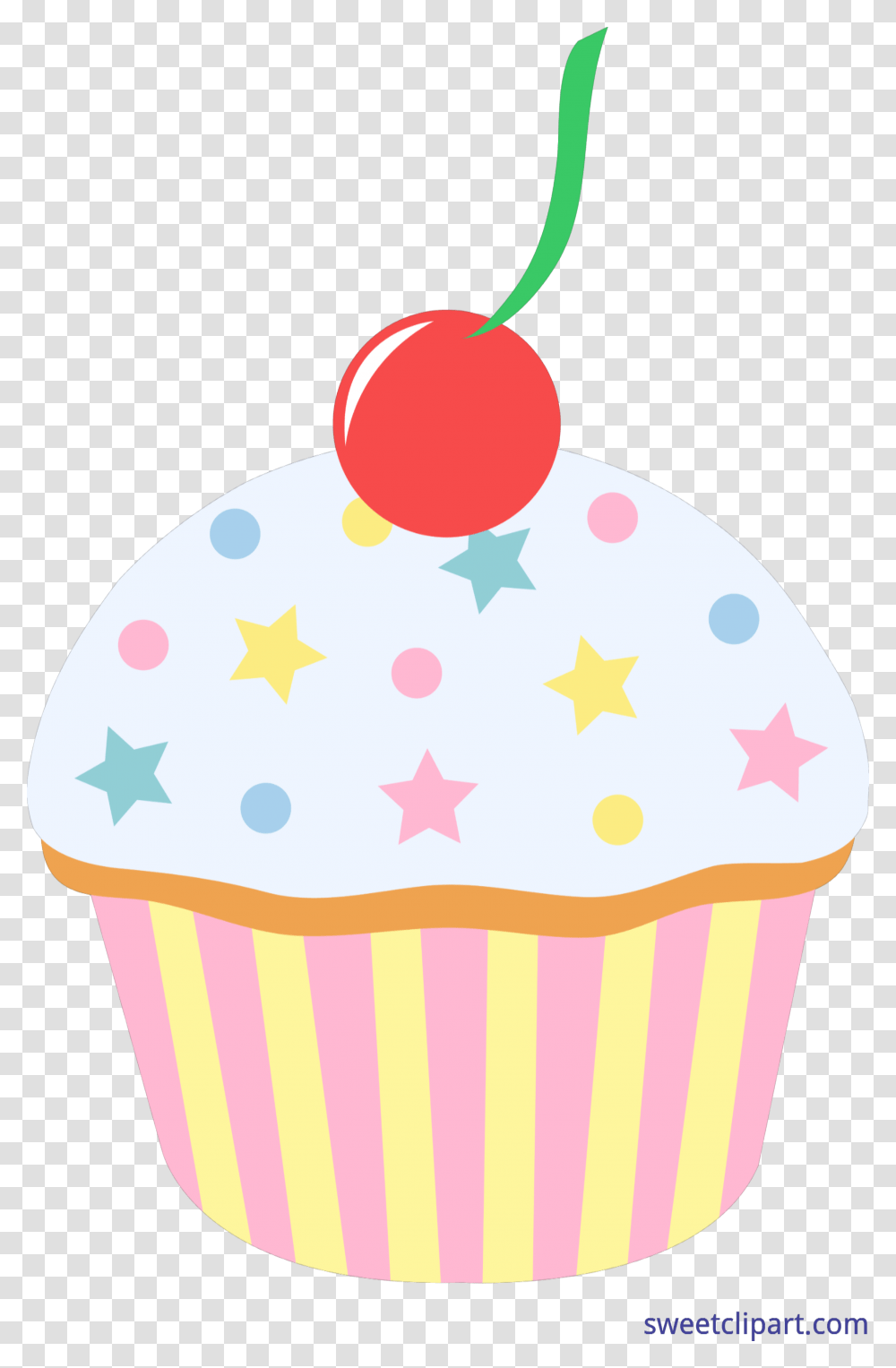 Cupcake Vanilla Sprinkles Cherry Clip Art, Cream, Dessert, Food, Creme Transparent Png