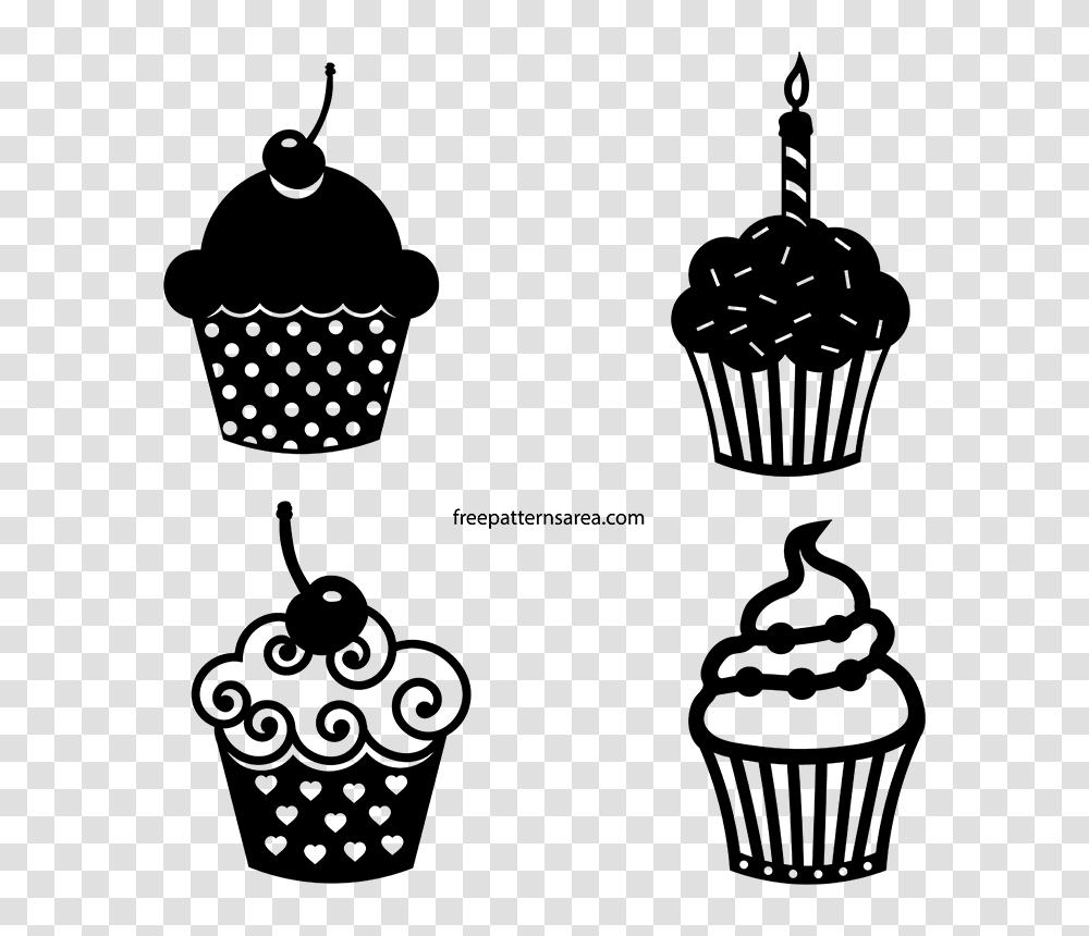 Cupcake Vector For Silhouette Printer Cutter Machines Cricut, Alphabet, Number Transparent Png