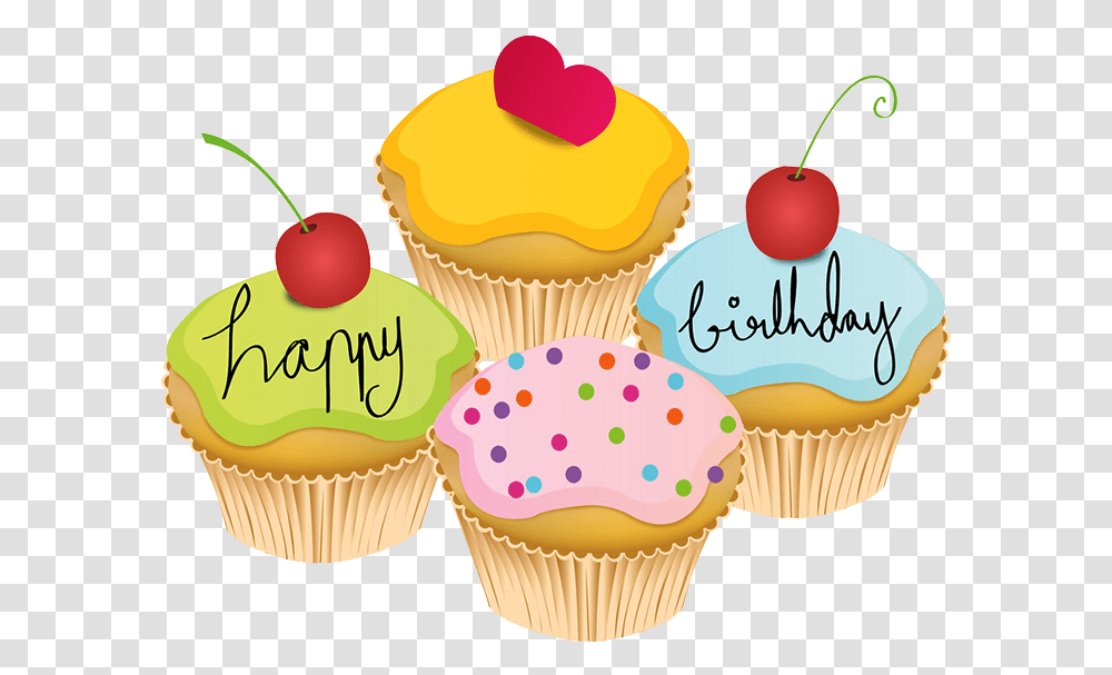 Cupcake Vector Graphics Birthday Illustration Cakepop Happy Birthday Cartoon Cupcakes, Cream, Dessert, Food, Creme Transparent Png