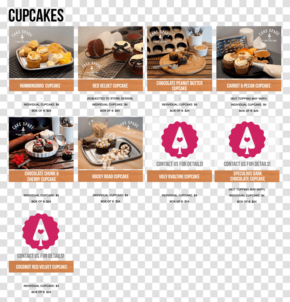 Cupcakes Cake, Menu, Advertisement, Food Transparent Png