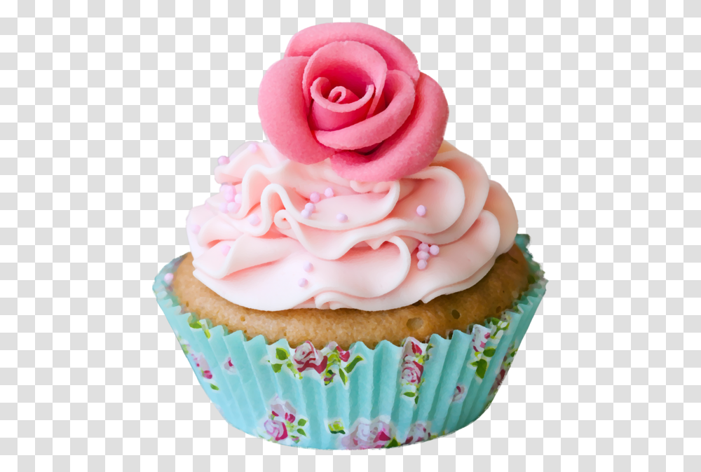 Cupcakes Clipart Tray Cupcake Pink Cup Cake, Cream, Dessert, Food, Creme Transparent Png