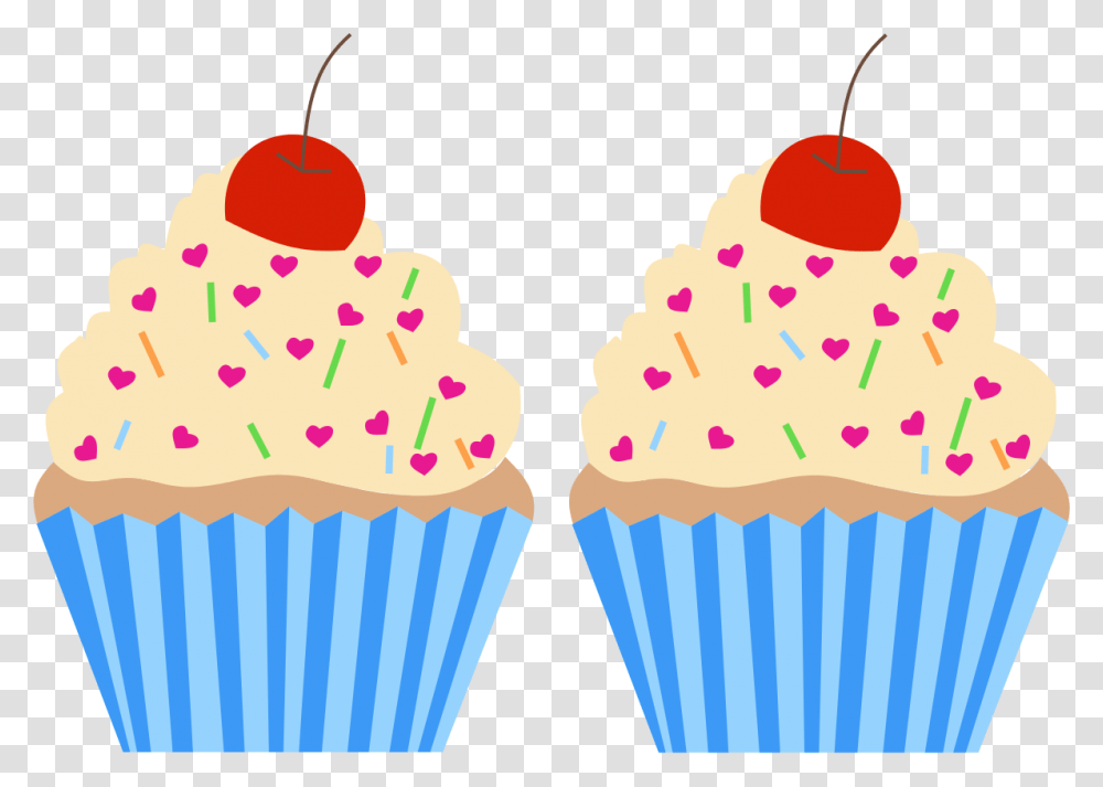 Cupcakes With Sprinkles Clipart Two Cupcakes Clipart, Cream, Dessert, Food, Creme Transparent Png