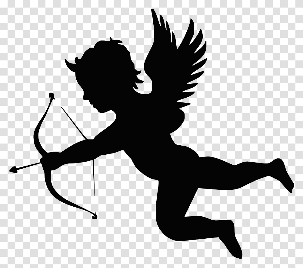 Cupid Arrow Love Illustration, Person, Human, Stencil, Silhouette Transparent Png