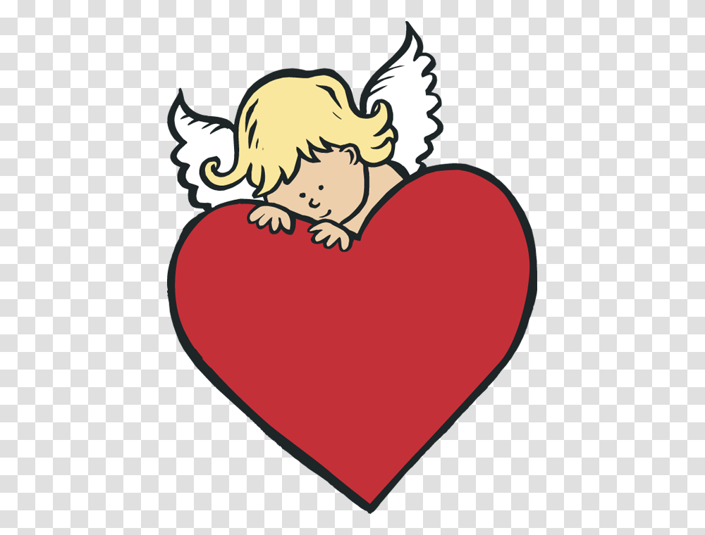 Cupid Hiding Behind Heart Image Transparent Png