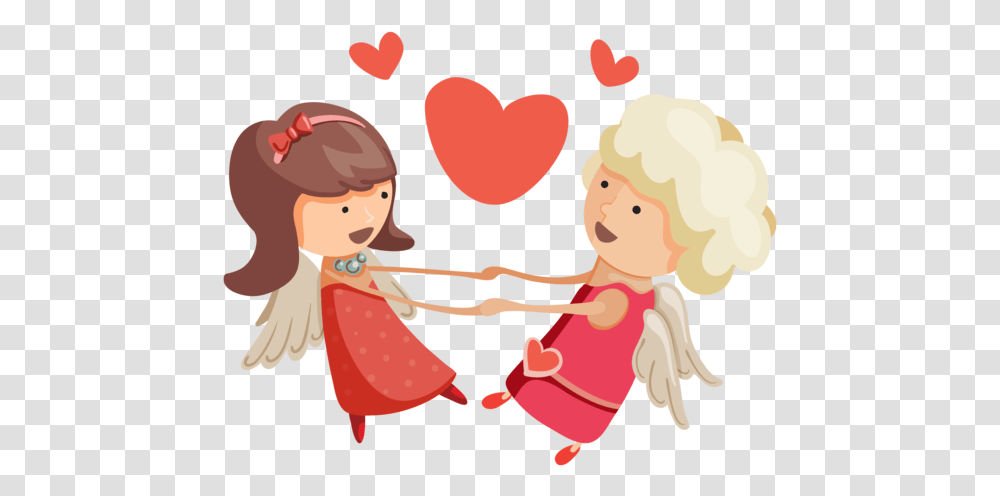Cupid Love Angel Cartoon Heart For Valentines Day 1762x1418 Holding Hands, Female, Face, Girl Transparent Png