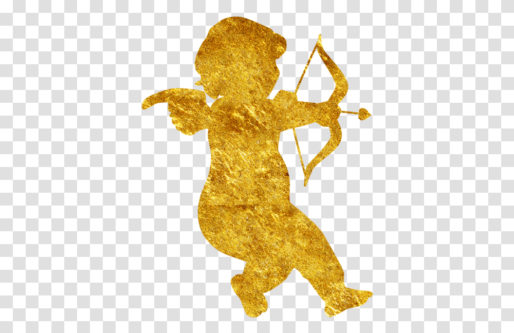 Cupid Love Sticker For Valentines Day 3000x3000 Bow, Gold, Leaf, Plant, Gecko Transparent Png
