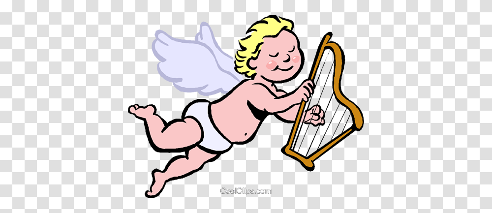 Cupid Playing A Harp Royalty Free Vector Clip Art Illustration, Leisure Activities, Musical Instrument, Lyre Transparent Png