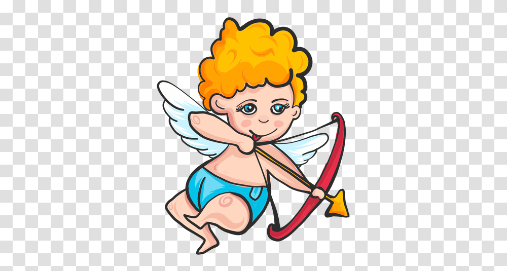 Cupid Shooting Arrow Cartoon & Svg Vector File Cupido Animado, Bow, Sport, Sports Transparent Png