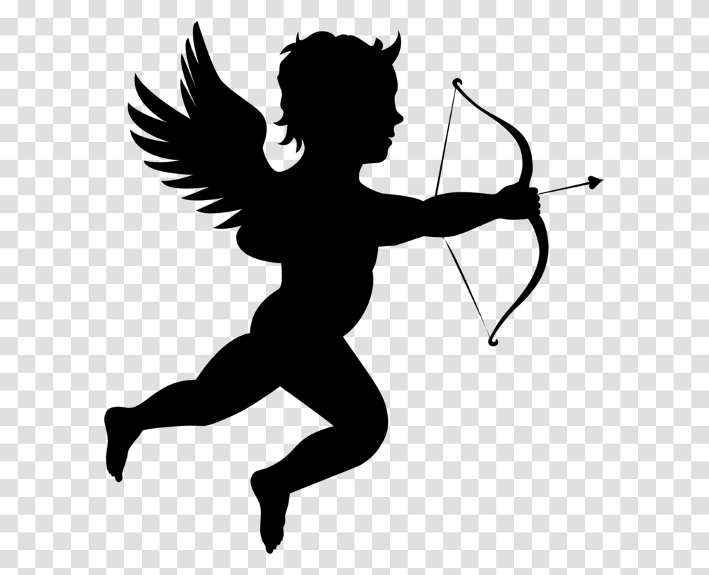 Cupid Silhouette Computer Icons Love Stencil, Gray, World Of Warcraft Transparent Png