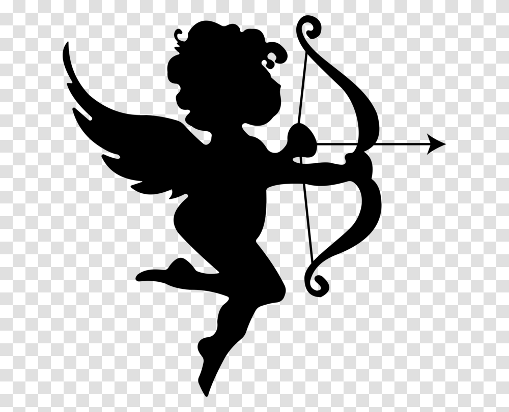 Cupid Silhouette Love Heart Drawing, Gray, World Of Warcraft Transparent Png