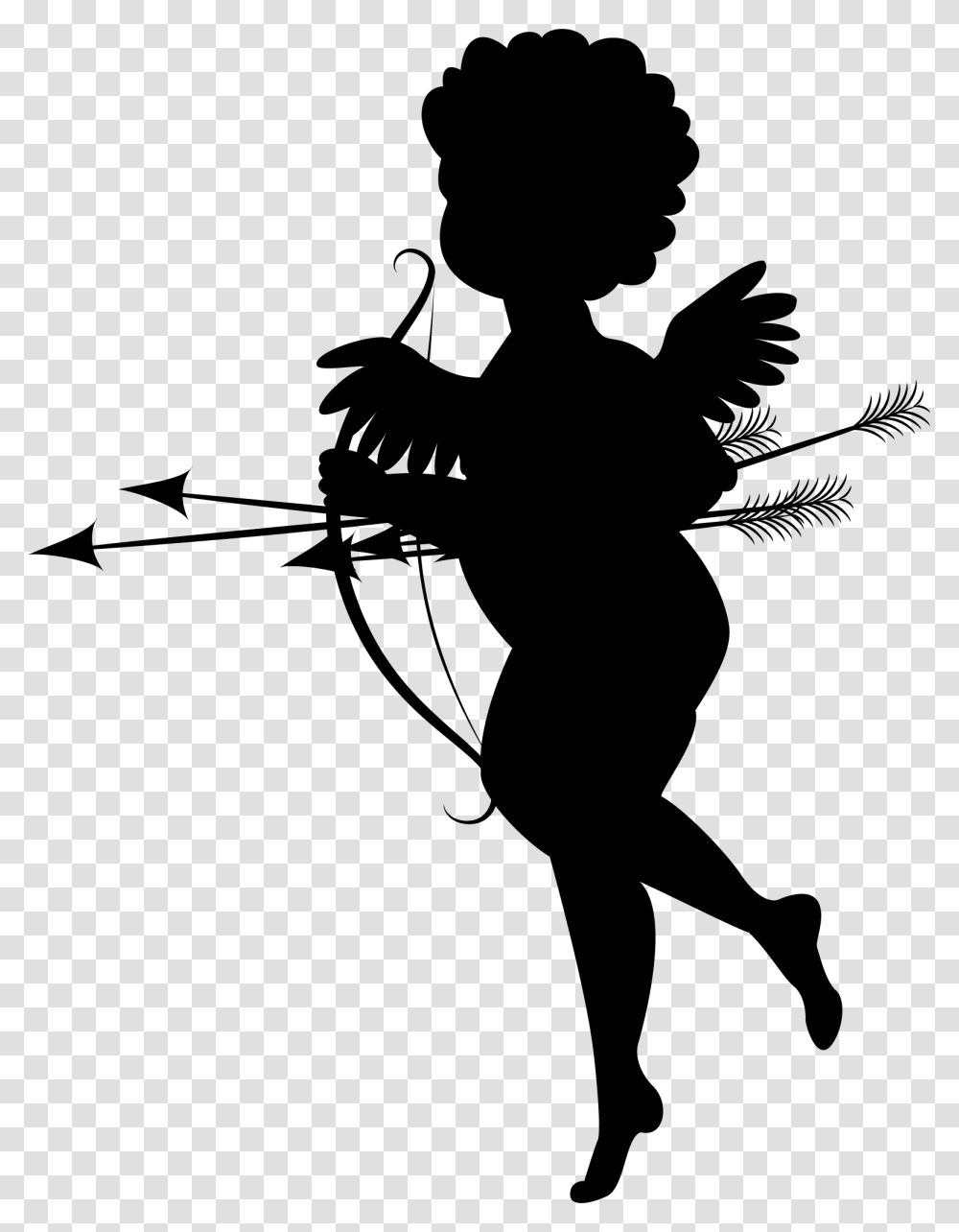 Cupid, Silhouette, Person, Human, Stencil Transparent Png