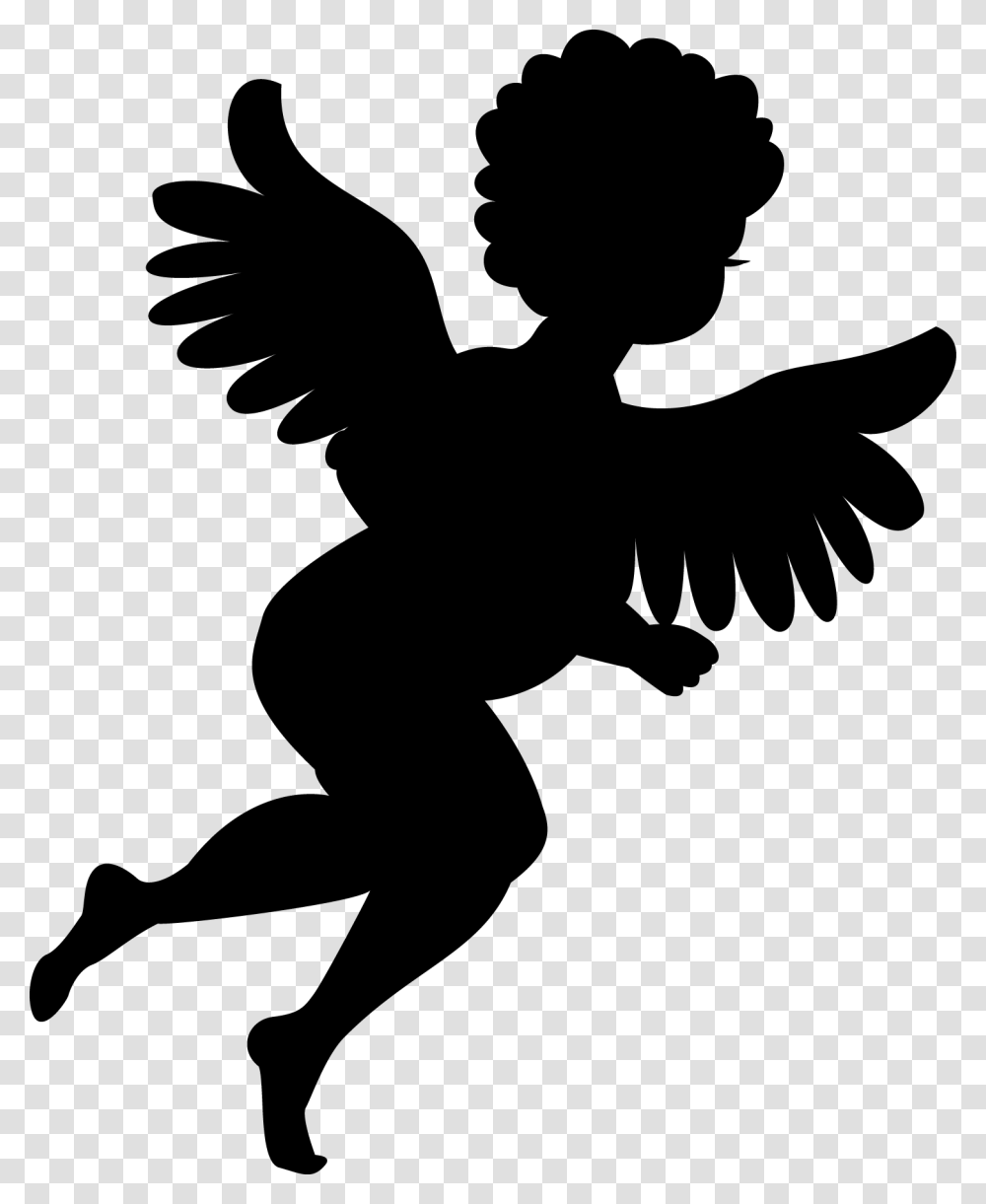 Cupid, Silhouette, Person, Human, Stencil Transparent Png